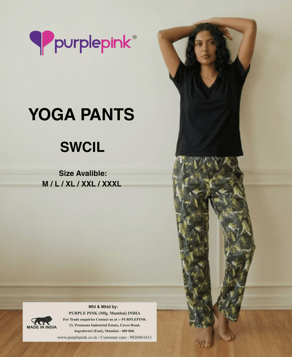 Printed Yoga Pants – Black & Olive