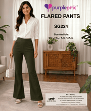 Lycra Knit High-Waisted Flare Pants